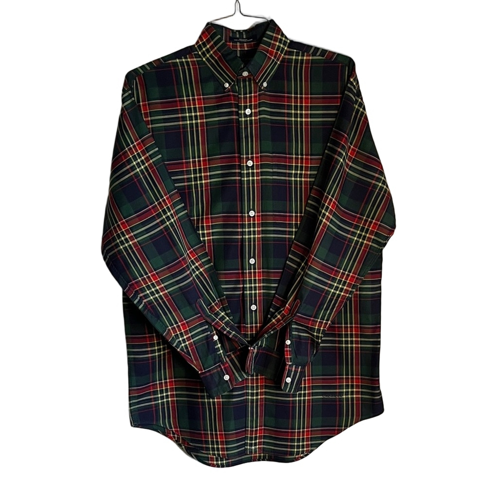 Daniel Cremieux Men's Plaid Shirt - Green and Red